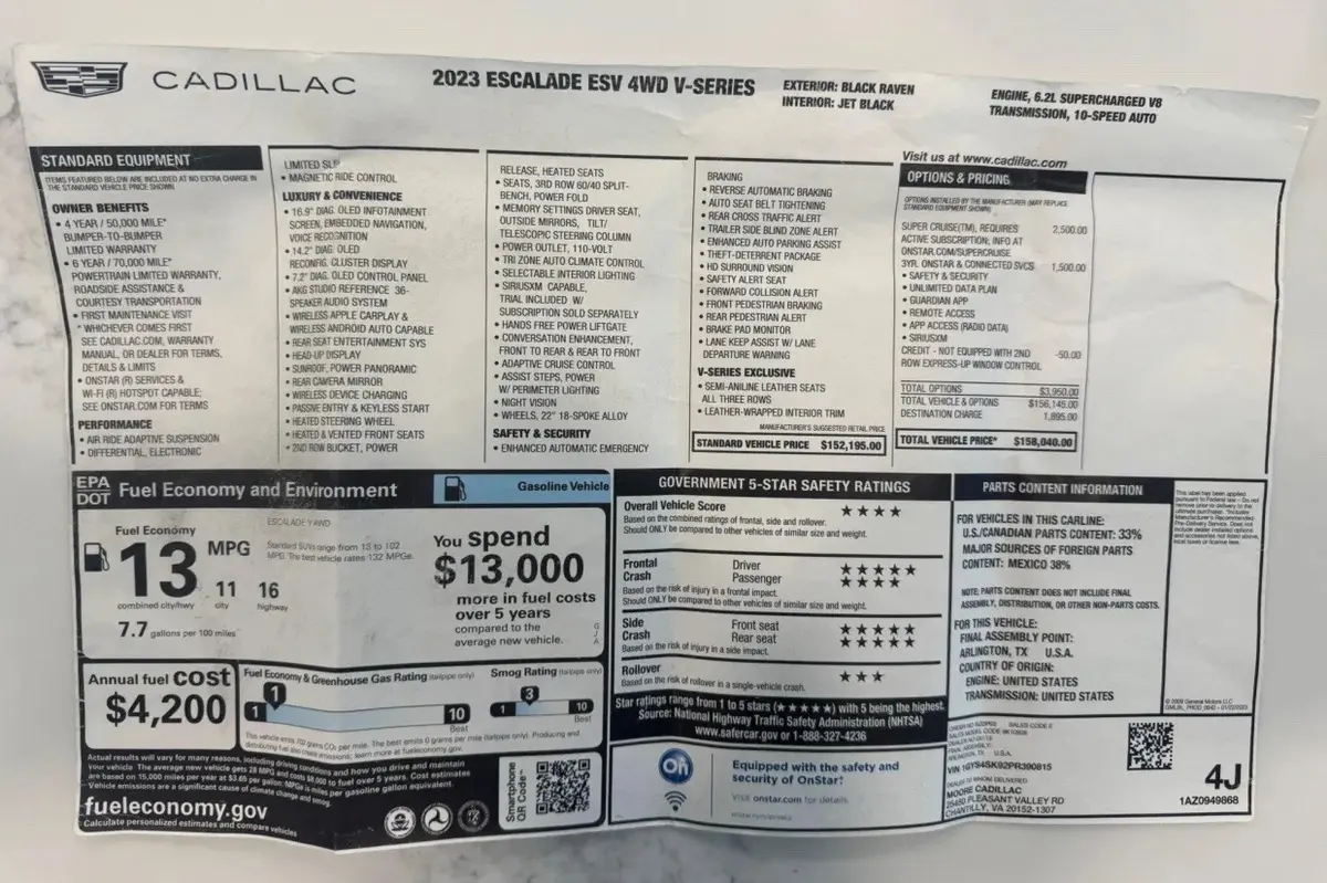 2023 Cadillac Escalade V ESV — 11k Miles — photo 8