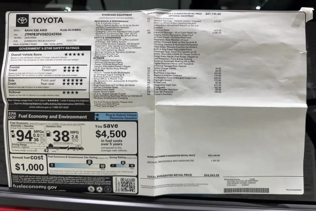 42 MILE 2025 TOYOTA RAV4 PRIME XSE — photo 8